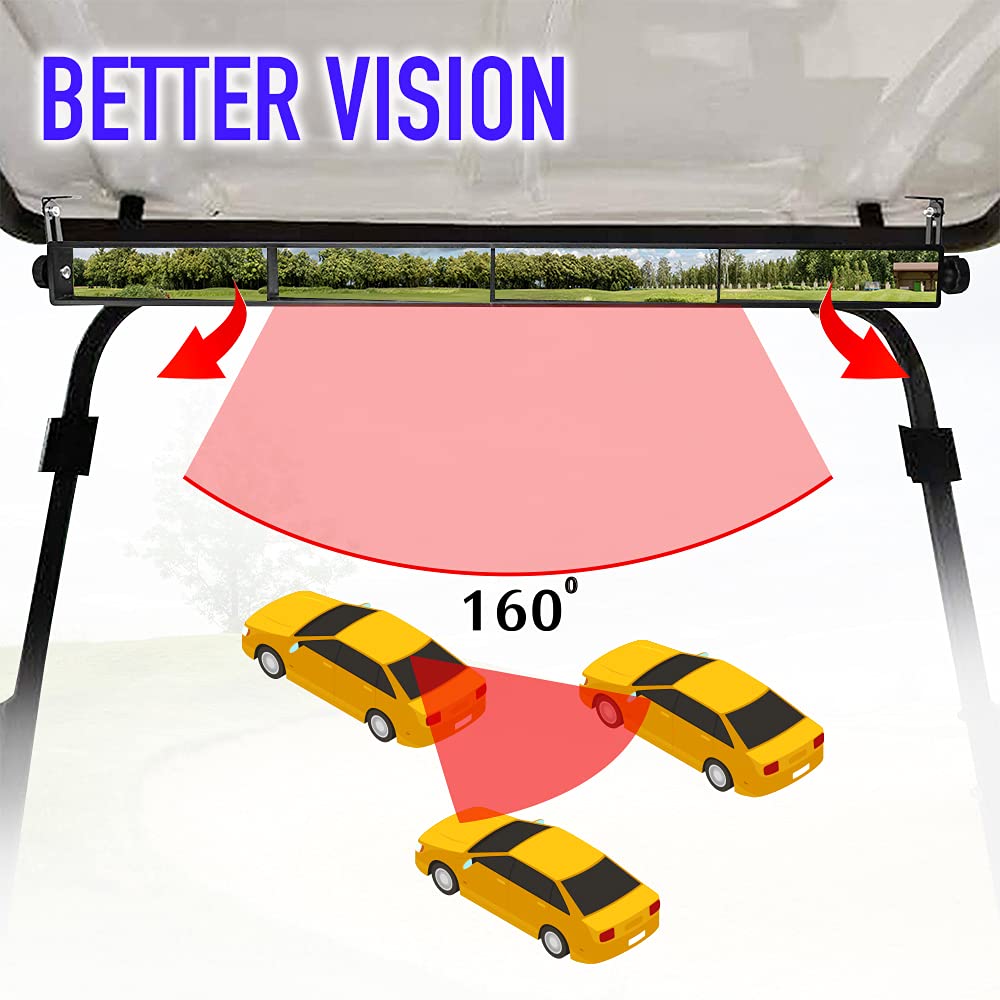 G-PLUS 5 Panel Universal Mirror Compatible with Yamaha/Golf Carts EZGO/Club Cars (1PC)