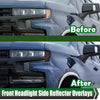 G-PLUS Front Headlight Side Reflector Smoke Compatible with 2019-2021 Silverado 1500
