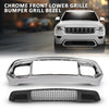 G-PLUS Front Lower Grille & Bumper Grill Bezel Chrome Compatible with Jeep Grand Cherokee 2017-2022 5ZM53SZ0AA