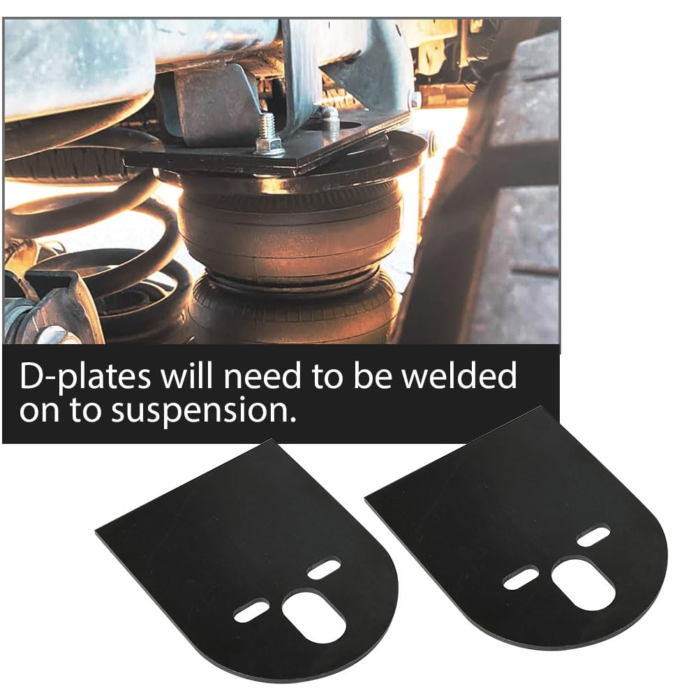 G-PLUS 2500lb 2600lb Steel Upper D Plate Mounting Brackets Air Bag Suspension Pair