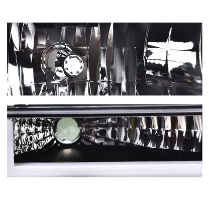 G-PLUS LED DRL Headlights, Compatible with 1992 1993 1994 1995 1996 Ford Bronco F150 F250 F350,Fits Models with Halogen Headlights Only,Bumper Headlamp, Clear lens Chrome Housing Amber Reflector