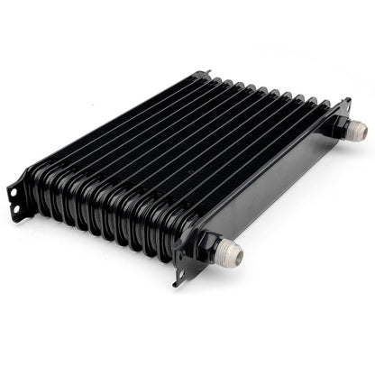 G-PLUS AN10-10AN Universal Engine Aluminum Transmission Racing Oil Cooler (Black, 15 Row Japanese-Style)