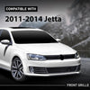 G-PLUS Front Upper Grille Grill Trim Gloss Black Honeycomb W/Chrome Trim Compatible with Volkswagen VW Jetta 2010-2014 5C6853653A