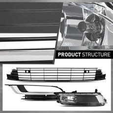 G-PLUS Front Bumper Grille Fog Lights Covers Set 5PCS for VW CC 2013-2017 Product Specifications
