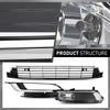 G-PLUS Front Bumper Grille & Fog Lights & Fog Lamp Covers Set 5PCS, Compatible with Volkswagen CC 2013-2017, VW2592125, 3C8941700, 3C8 854 661