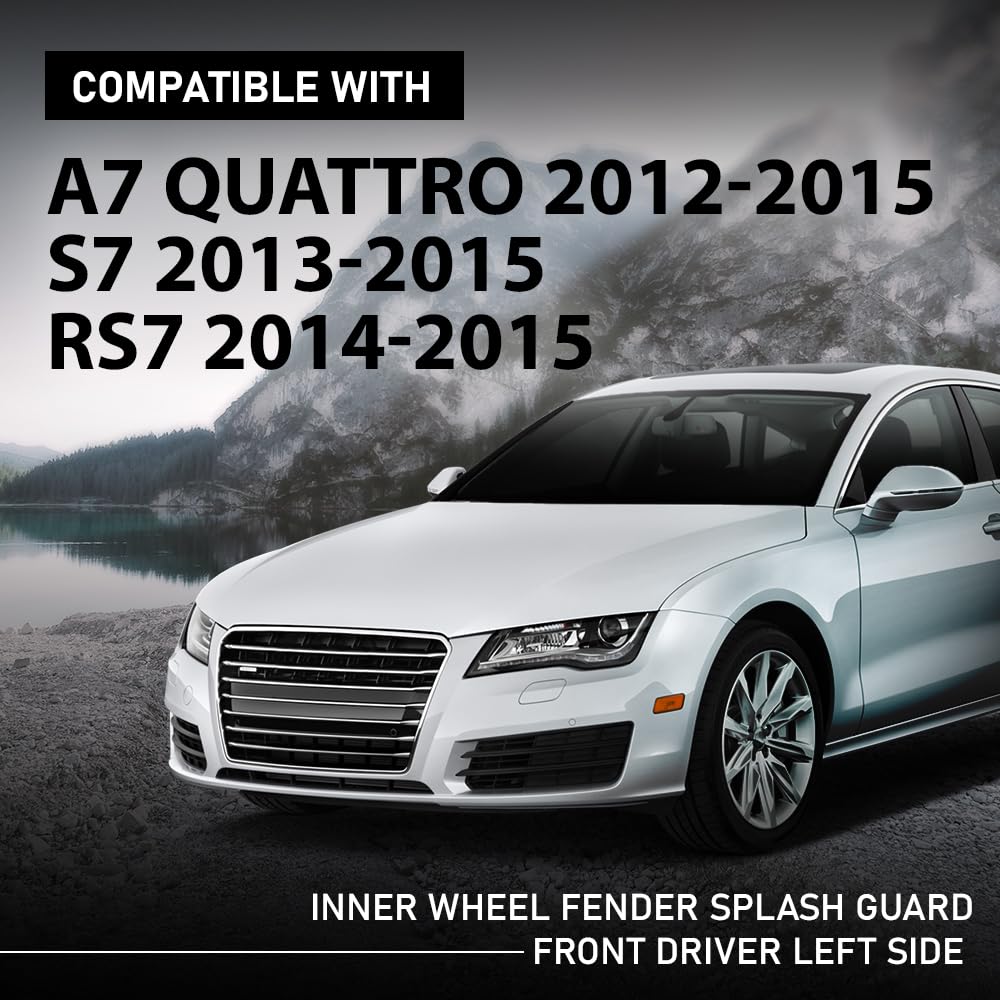 G-PLUS Front Left Fender Liner Wheel Spoiler, Compatible with Audi A7 Quattro 2012-2015, Fit Audi S7 2013-2015, 4G8853887C