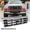 G-PLUS Front Grille Compatible with 1992-1997 Ford F250 F350 Platinum Chrome w/Emblem Truck Replacement