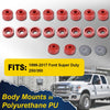 G-PLUS Body Mounts in Polyurethane PU Compatible With 1999-2017 F250 F350 Super Duty 2WD/4WD,Body Cab Mounts Bushings Kit (Red)