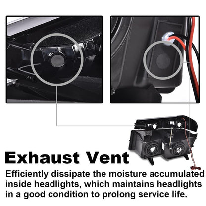 G-PLUS LED DRL Headlights,Fit Chevy Colorado/GMC Canyon 2004-2012,Fit Isuzu i-280 i-350 2006/i-290 i-370 2007-2008 Clear Lens Chrome Housing Clear Reflector Bumper Headlamps,faros delanteros Assembly