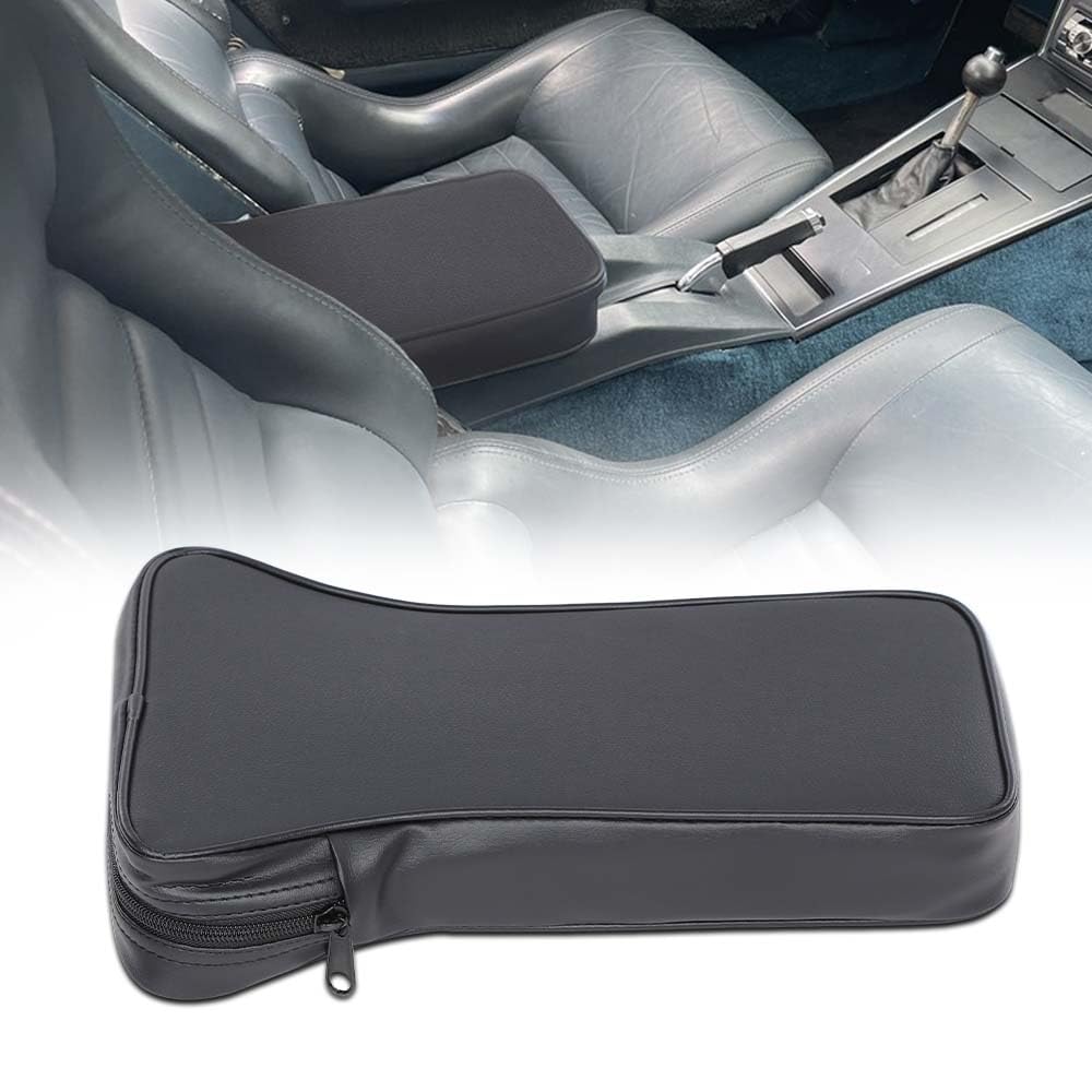G-PLUS Center Armrest Pad/Console Smooth Black Leather C2 C3 Compatible with 1967-1982 Chevy Corvette