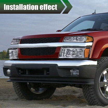 G-PLUS Headlights Assembly,Fit Chevy Colorado/GMC Canyon 2004-2012,Fit Isuzu i-280 i-350 2006/Isuzu i-290 i-370 2007-2008 Headlamps, Smoky Lens Chrome Housing Amber Reflector,faros delanteros