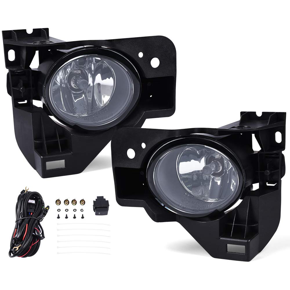 G-PLUS Driving Fog Lights Compatible with 2009-2014 Nissan Maxima Only, Clear Bumper Fog Lamps A pair W/Bulbs + Switch Harness Kit