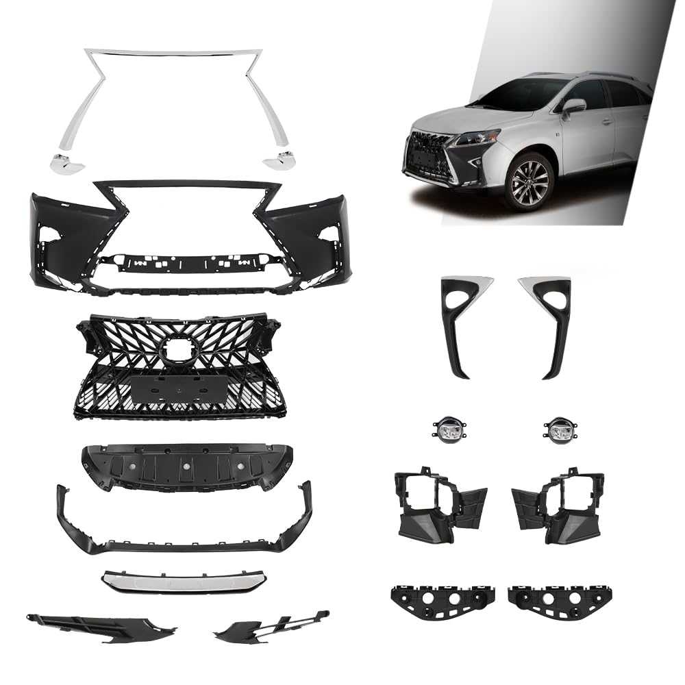 G-PLUS Front Bumper Kit 18PCS, Compatible with 2013-2015 LX RX350 RX450h to 2020+ RX TRD Style