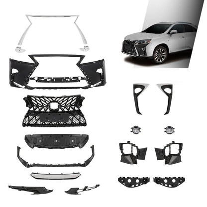G-PLUS Front Bumper Kit 18PCS, Compatible with 2013-2015 LX RX350 RX450h to 2020+ RX TRD Style