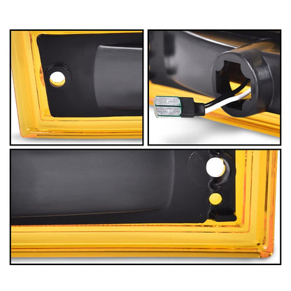 G-PLUS Lens Amber LED Front Side Marker Light Compatible with 81-91 Chevy C10 C20 C30 GMC GM2550115, GM2551107