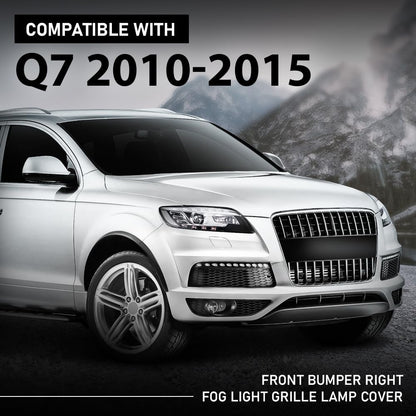 G-PLUS Right Front Bumper Right Fog Light Grille Lamp Cover Compatible with Audi Q7 Sportback 2010-2015 4L0 807 676 C, 4L0807676C