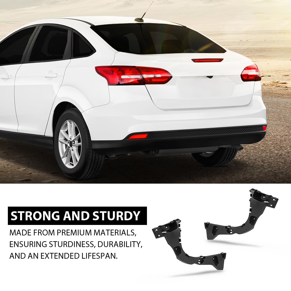 G-PLUS Rear Bumper Bracket Set, Compatible with Ford Focus RS 2016-2018/Focus SEL 2017-2018/ (submodel: ELECTRIC, SE, ST, Titanium) 2015-2018, LH & RH 2PCS, F1EZ17D948E, F1EZ17D948F