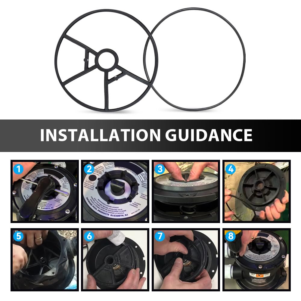 G-PLUS O-Ring Cover & Spider Gasket Kit Fit Hayward Vari-flo Valve SP0714T SPX0714CA Black