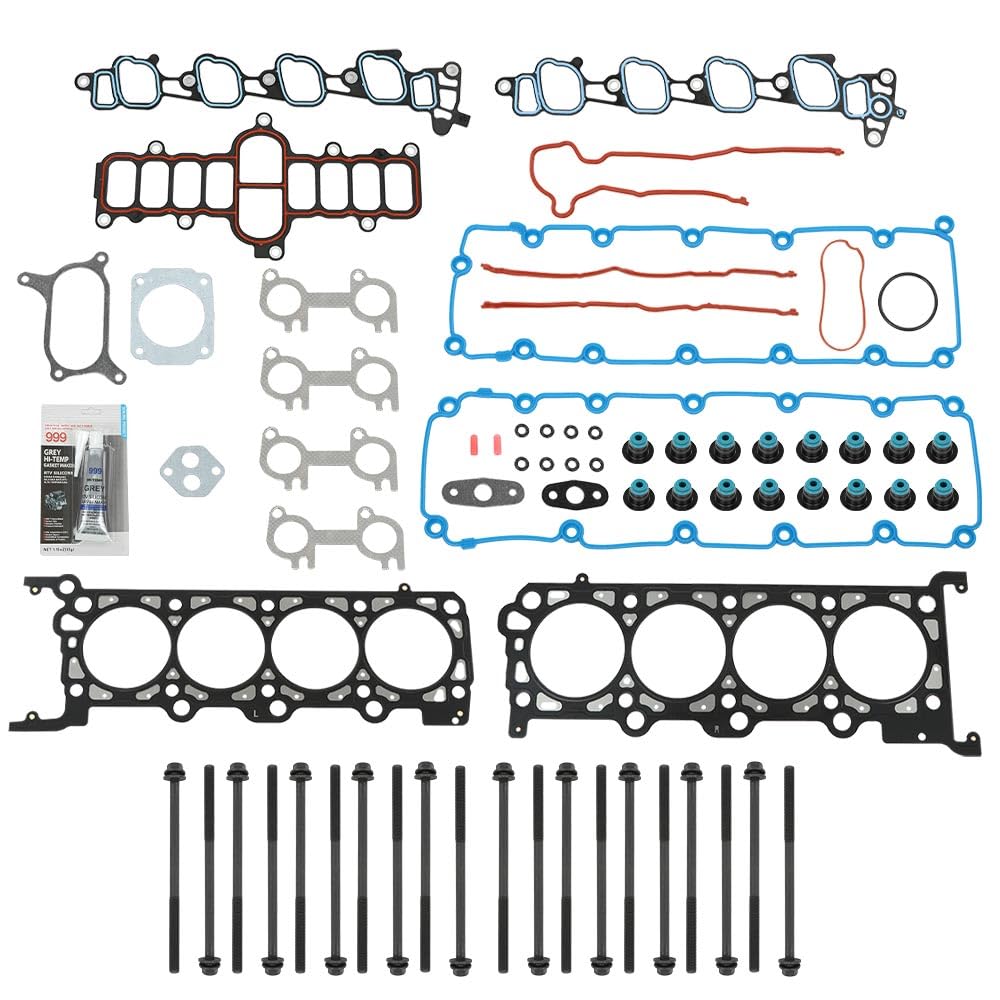 G-PLUS Head Gasket Set Bolts Compatible with Ford F150 F250 F350 Super Duty 2000-2004/Ford E150 E250 E350 E450 2000-2003,Fit Ford Expedition Excursion 2000-2005 HS9790PT-15, ES72798