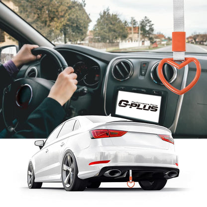 G-PLUS JDM Tsurikawa Ring Heart Subway Train Bus Car Handle Hand Straps Drift Charm,Rear Bumper Warning Ring (Orange)