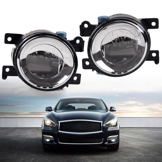 G-PLUS Compatible with Infiniti Q50 QX50 QX60 QX80 2015 2016 2017 Front Bumper Mounted Fog Light Assembly with Bulbs Daytime Driving Lamps Left + Right Side 1 Pair