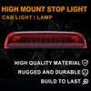 G-PLUS High Mount LED 3rd Brake Light Compatible with 2014 2015 2016 2017 2018 Chevy Silverado GMC Sierra Rear Tail Cargo Lamp Waterproof Chrome Housing Red Lens