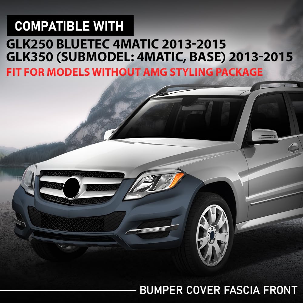 G-PLUS Bumper Cover Fascia Front, Compatible with Benz GLK250 Bluetec 4Matic 2013-2015, Fit Benz GLK350 (submodel: 4Matic, Base) 2013-2015,Fit for Models Without AMG Styling Package 2048802049