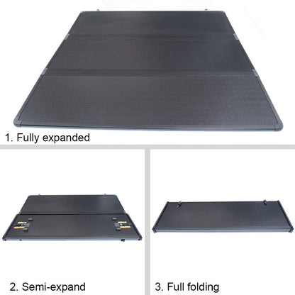 G-PLUS Hard Solid Tri-Fold Tonneau Short Bed Cover Compatible with 2004-2014 Ford F150 5.5ft