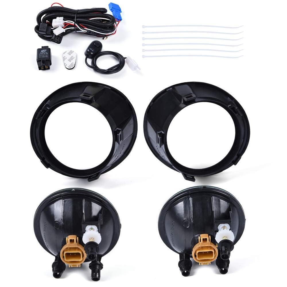 G-PLUS Front Bumper Fog Light Kit Compatible With Chevy Camaro 2010-2013 (NOT Fit For ZL1 Models or RS (RALLY SPORT) Models),Driving Fog Lamps Wiring & Switch Kit (Smoky Lens)