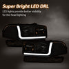 G-PLUS LED Headlights Assembly Fit GMC Sierra 1500HD 2500HD 3500 1999-2007/Fit GMC Yukon XL 1500 2500 1999-2006,Headlamps Smoky Lens Chrome Housing Clear Reflector,faros delanteros