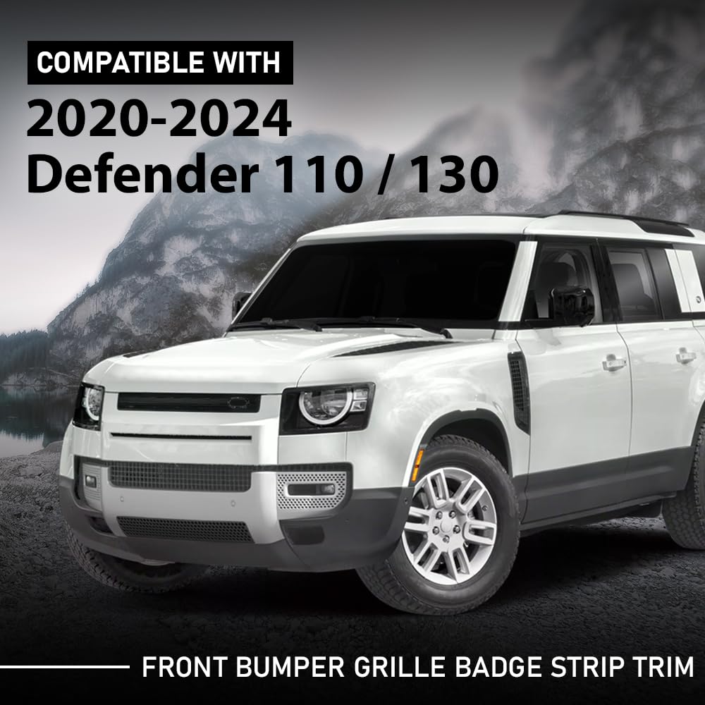 G-PLUS Front Bumper Grille Badge Strip Trim Compatible with Land Rover Defender 90 110 130 2020-2024 LR134880, L8B28L001, L8B28L001A