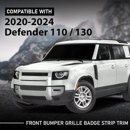 G-PLUS Front Bumper Grille Badge Strip Trim Compatible with Land Rover Defender 90 110 130 2020-2024 LR134880, L8B28L001, L8B28L001A