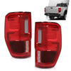 G-PLUS LED Tail Light Assembly Rear Brake Lamp w/Wiring Harness Left and Right Compatible with Ford Ranger 2019-2023 with Blind Spots Models Red Lens KB3Z-13405-G Faros Traseros Luces Traseras