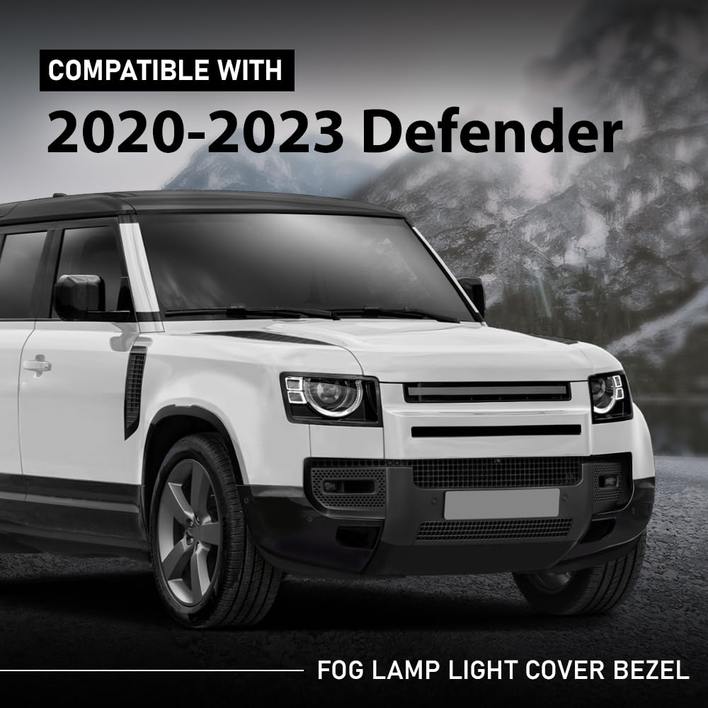G-PLUS Front Fog Light Lamp Cover Left and Right Pair Compatible with Land Rover Defender 90 110 130 2020-2023