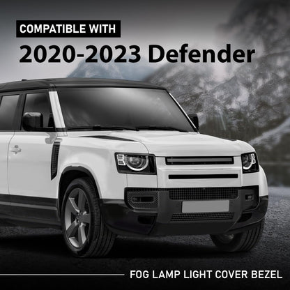 G-PLUS Front Fog Light Lamp Cover Left and Right Pair Compatible with Land Rover Defender 90 110 130 2020-2023