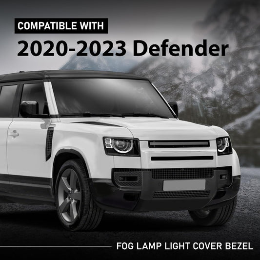 G-PLUS Front Fog Light Lamp Cover Left and Right Pair Compatible with Land Rover Defender 90 110 130 2020-2023