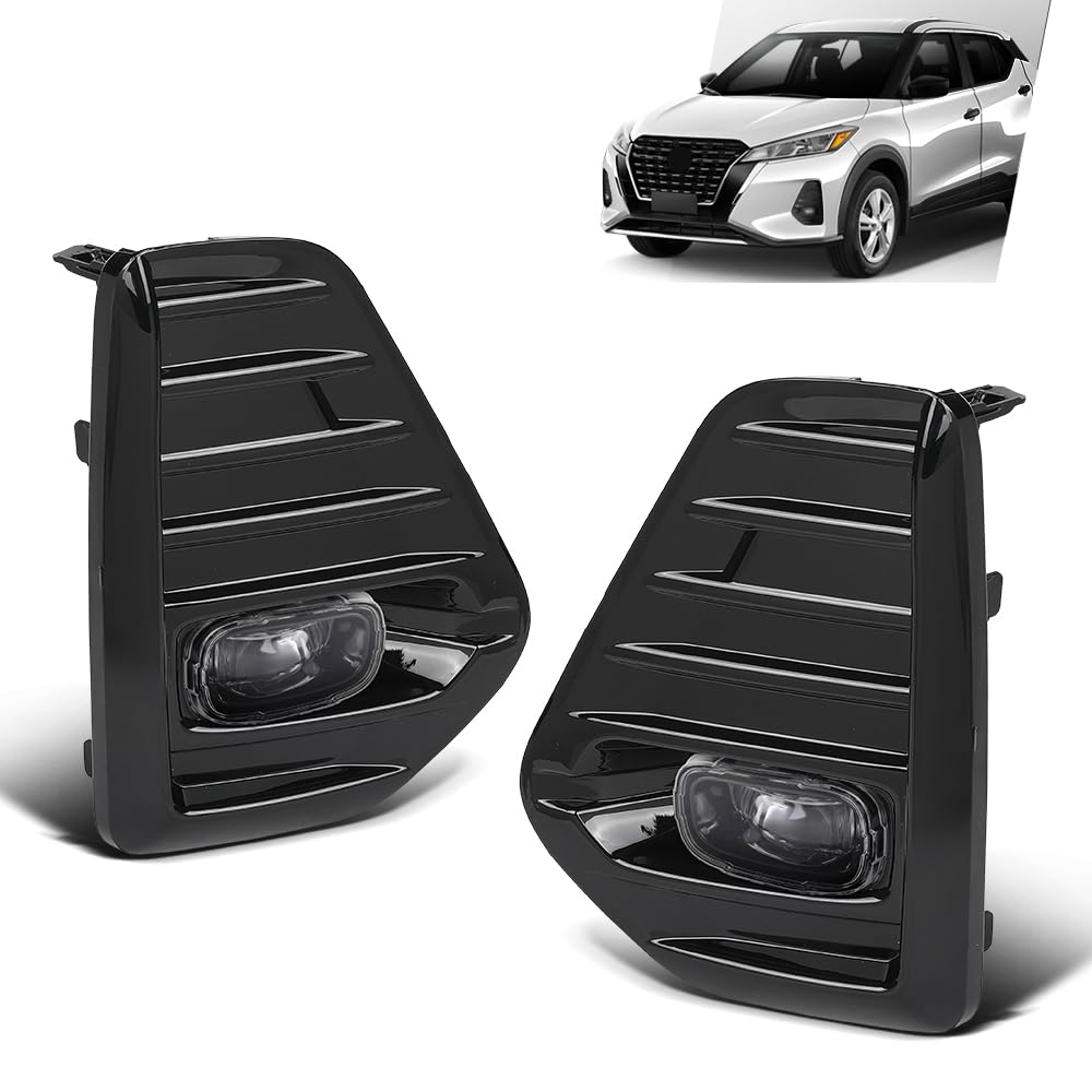 G-PLUS Fog Lights Lamps LED DRL W/Bezels Switch Harness kits Compatible with Nissan Kicks 2021-2023 26150-00Q0B