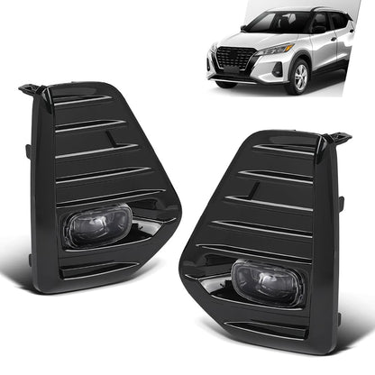 G-PLUS Fog Lights Lamps LED DRL W/Bezels Switch Harness kits Compatible with Nissan Kicks 2021-2023 26150-00Q0B