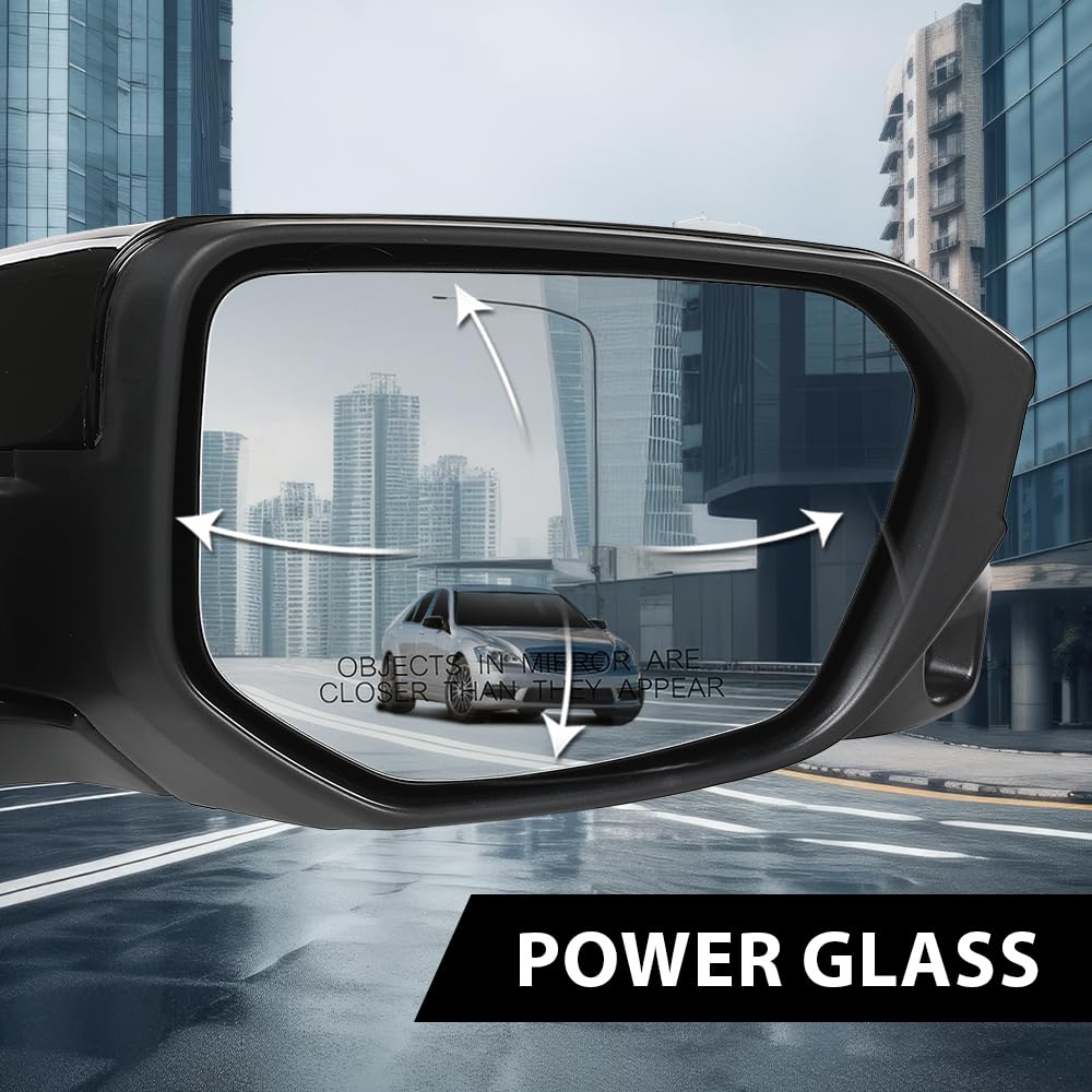 G-PLUS Power Heated View Camera Side Mirror w/ 11-Pin Right Passenger Side Compatible with Honda Civic Sedan 2016-2020 Manual Folding 76201TBAA11ZF 76208TBCA02ZA Glossy Black