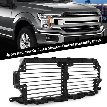 G-PLUS Upper Radiator Grille Air Shutter Control Assembly Black w/o Actuator Motor Controller Compatible with Ford F150 2018-2020 Pickup Truck/NOT fit Ford Raptor Truck JL3Z8475D