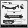 G-PLUS Front Upper + Lower Bumper Cover + Grills + Skid Plate + Fog Light + Tow Hook Compatible with Chevy Equinox 2022 2023 Front Bumper Cover Kit Grilles, Black
