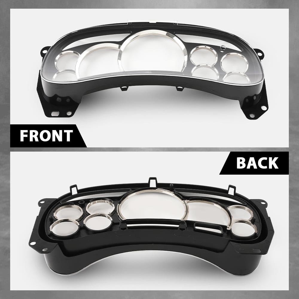 G-PLUS Gauge Cluster Lens Cover Chrome Rings Compatible with Chevy Silverado Avalanche Tahoe GMC Sierra Yukon Suburban 2003-2006