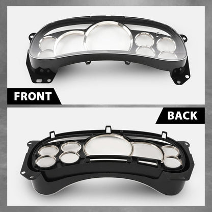 G-PLUS Gauge Cluster Lens Cover Chrome Rings Compatible with Chevy Silverado Avalanche Tahoe GMC Sierra Yukon Suburban 2003-2006