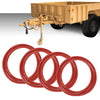 G-PLUS 4Pack Red O-Rings Wheel Seal 16.5" Compatible with All 24 Bolt Rims and 12-Bolt Military Humvee Rim Gasket M1101 M1102 Trailers