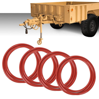 G-PLUS 4Pack Red O-Rings Wheel Seal 16.5" Compatible with All 24 Bolt Rims and 12-Bolt Military Humvee Rim Gasket M1101 M1102 Trailers