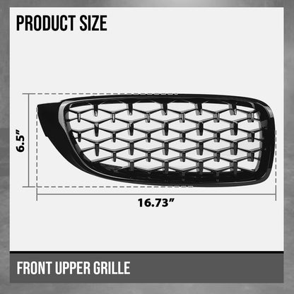G-PLUS Front Upper Grille Compatible with BMW 4 Series F32 F33 F36 F82 2014 2015 2016 2017 2018 Glossy Black