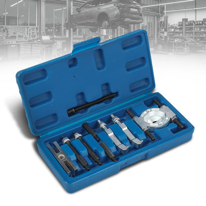 G-PLUS Mini 9pc Bearing Puller Separator Set 30-50mm Pull Out Jaw Gear Pulley Removal Compatible with Removing Small Gears, Wheels and Fittings from Shaft Black