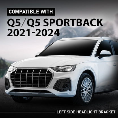 G-PLUS Front Left Headlight Bracket, Compatible with Audi Q5 /Q5 Sportback 2021-2024, Headlamp Support Driver Side, 80A805607B, AU2508113