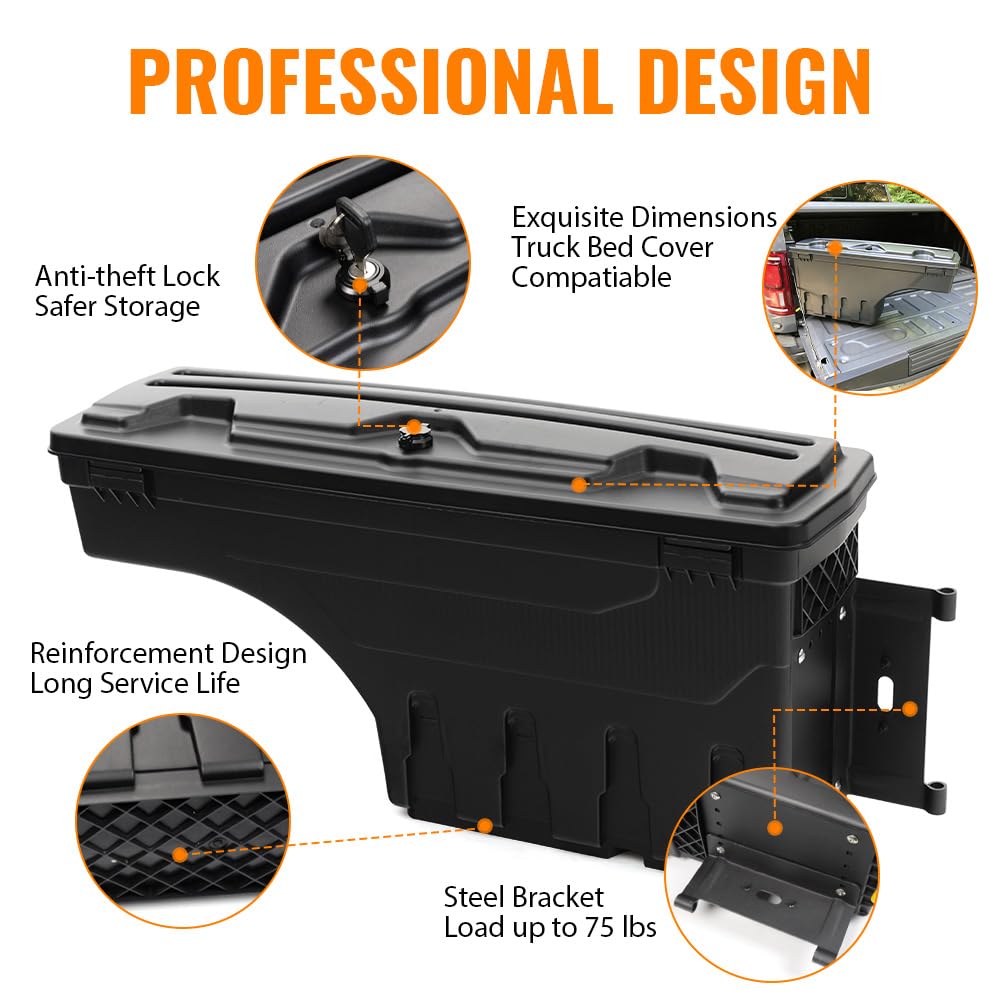 G-PLUS Truck Bed Storage Box Compatible With Ford F250 F350 Super Duty 2017-2020,Tool Box Left 2PCS Set Driver & Right Passenger Side
