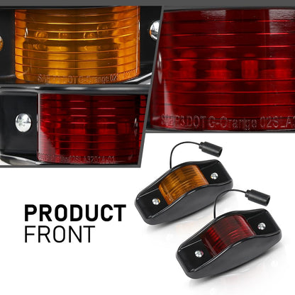 G-PLUS Side Marker Light LED with Reflectors Kit Compatible with Humvee M998 Hummer Universal 4pcs